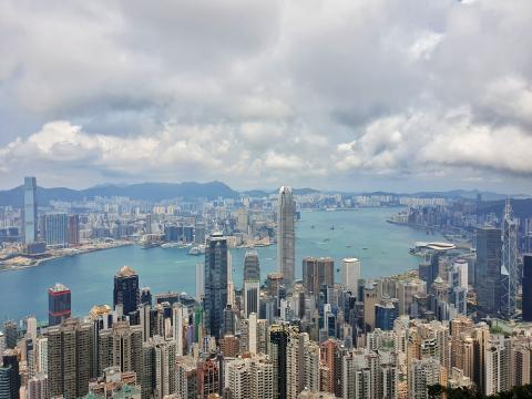 A skyline of Hong Kong